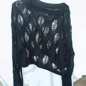 Black Knit Cropped Sweater